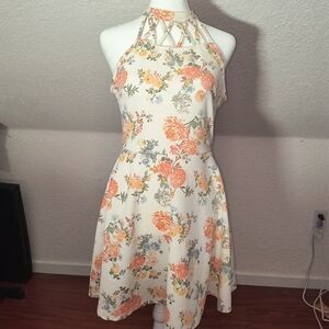 White Floral Mini Dress